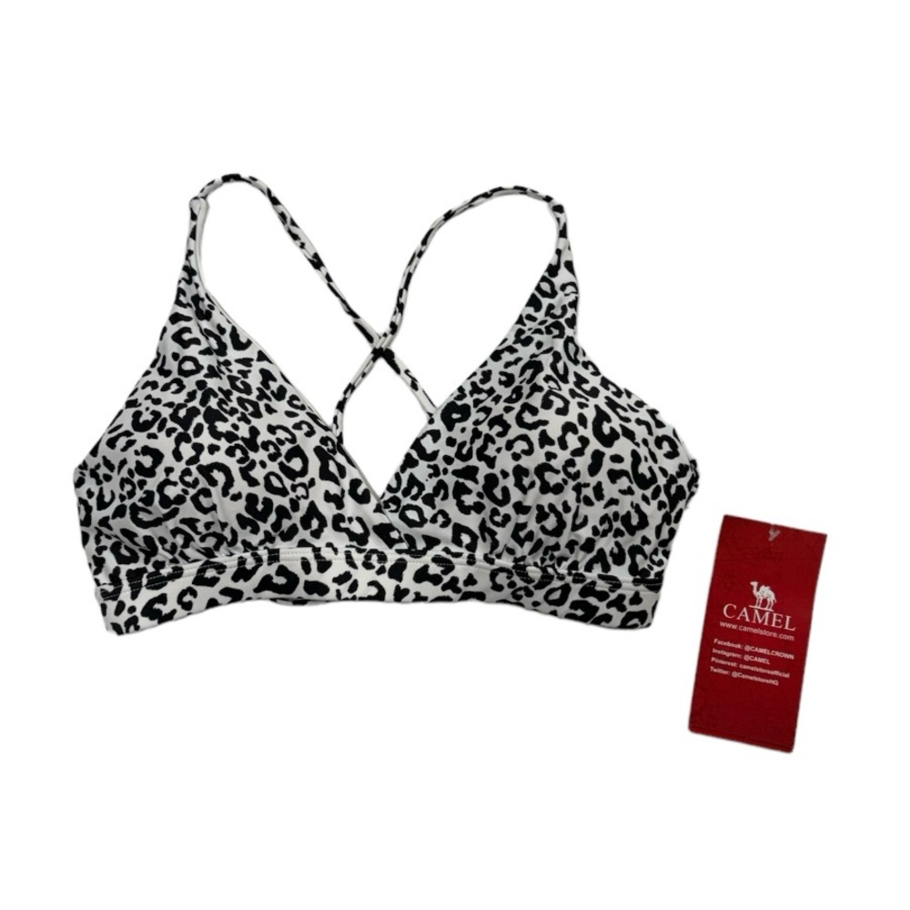 Camel size XL cross back bathing suit top NWT in perfect condition black & white